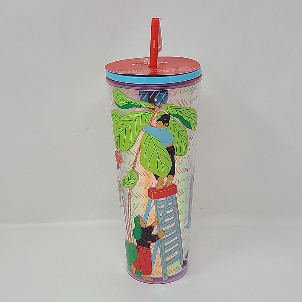 New Starbucks Mon Yee Chau Venti Cold Cup Artists Edition 24oz Tumbler
